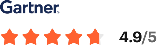 4.9 of 5 rating by Gartner badge